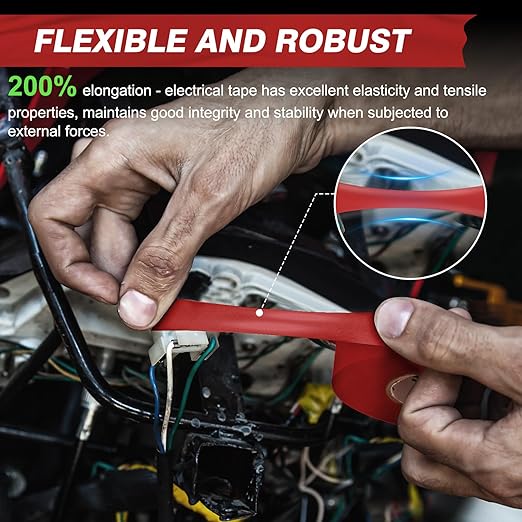 Cinta aislante eléctrica roja 3/4 in x 66 ft miniatura 2