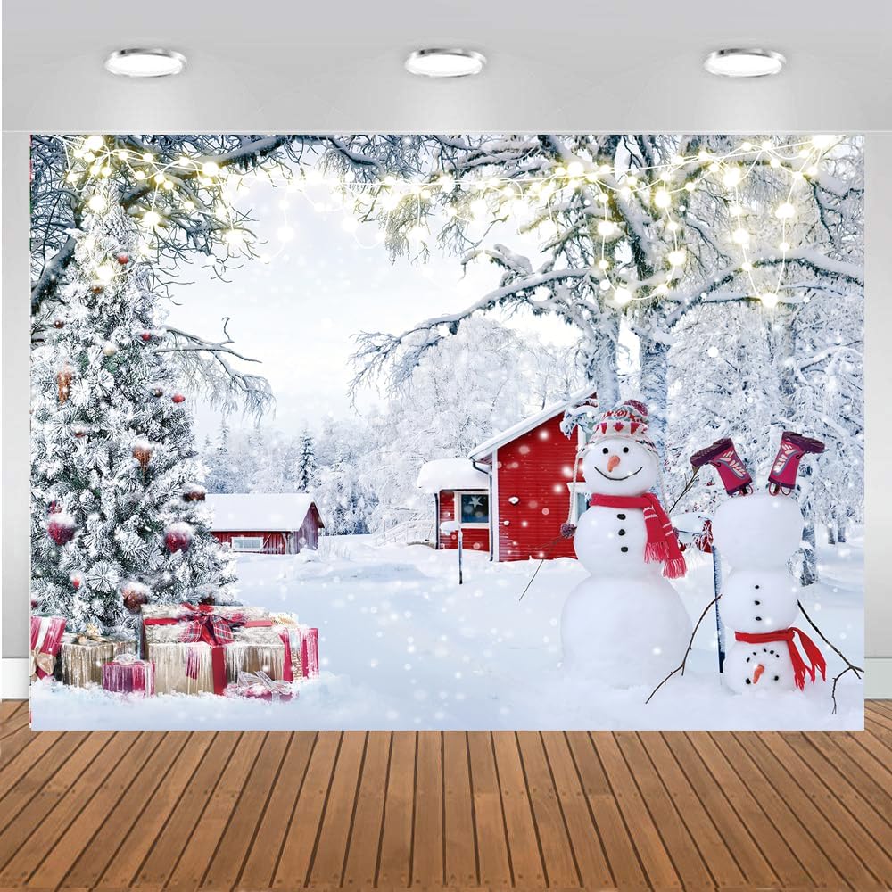 Amazon.com : CHAIYA 7X5FT Winter Forest Photography Backdrop - Snow ...