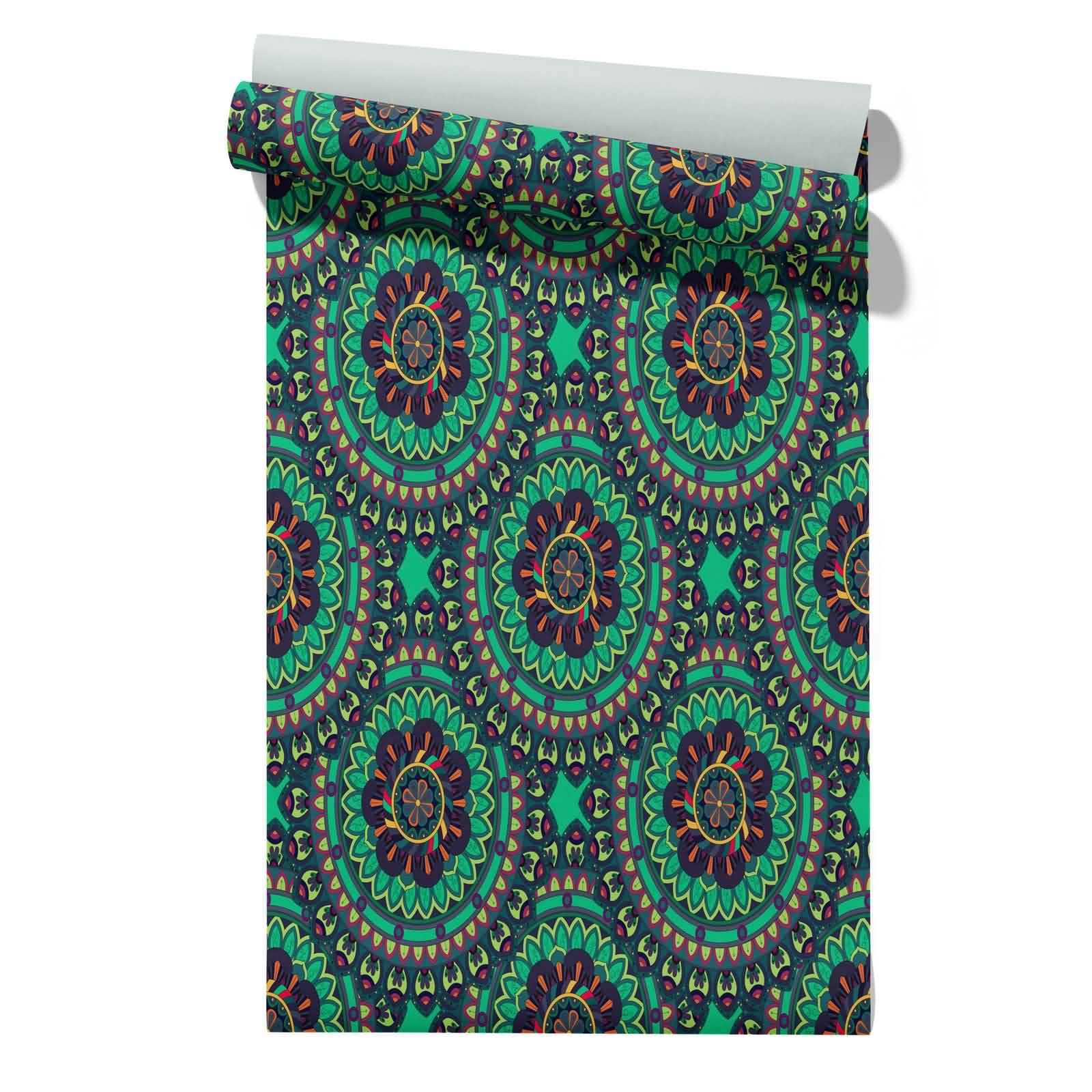 Cevan Style 17 Quality Wallpaper Garden Covering Ideas Mandala Ethnic Retro Moisture Proof Bathroom Anti Slip Drawer Liner Roll Pvc Wallpaper For Kitchen Cabinet Renovation 45X200cm