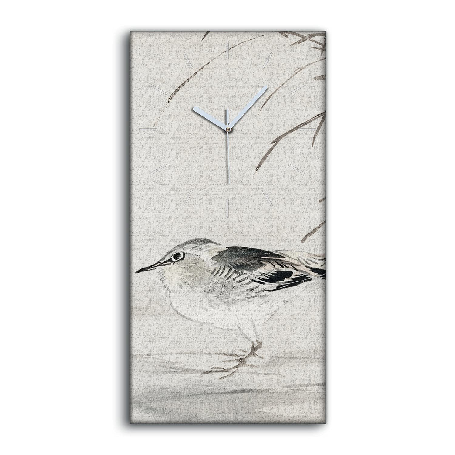 Horloge sur Toile Sans Tic-Tac pour Dormir Calme Décoration Oiseau Arbre