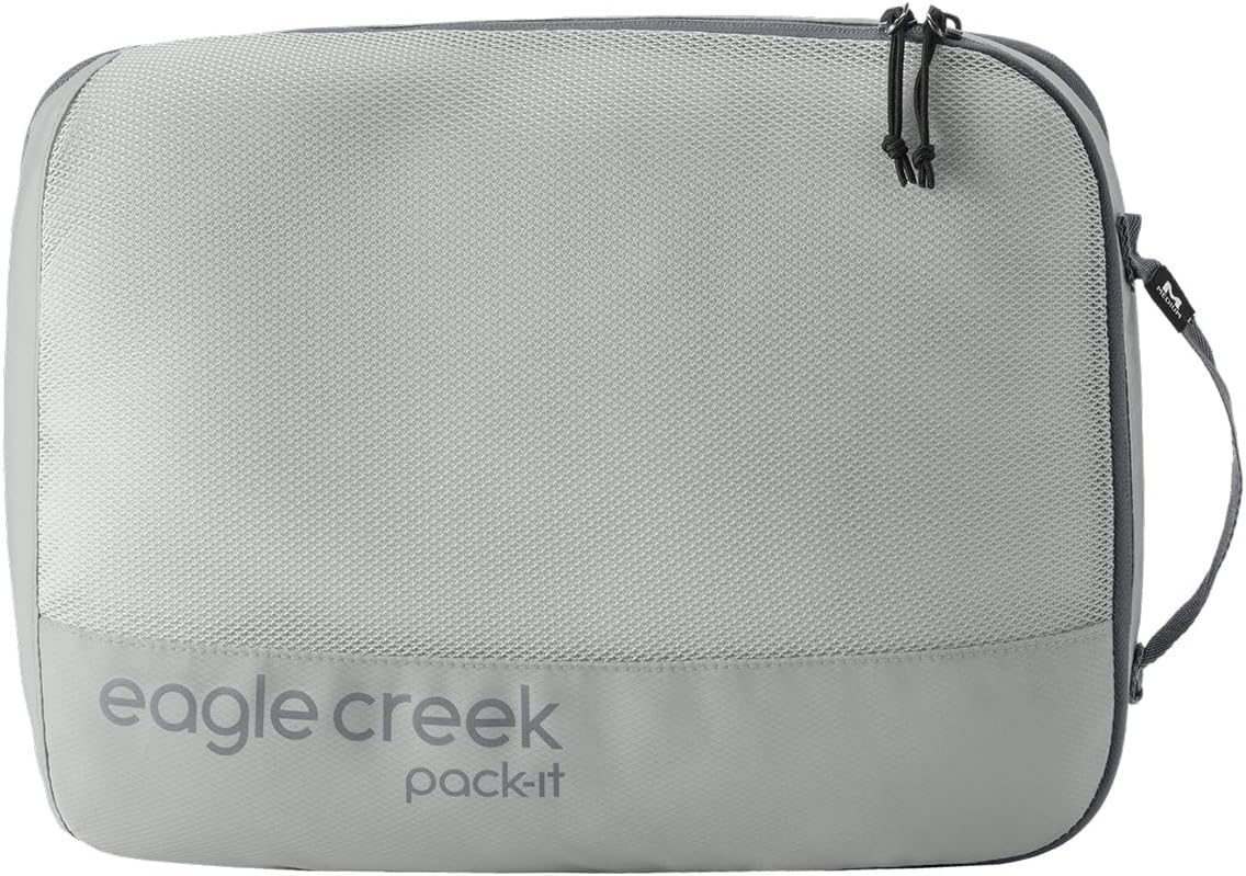 Eagle Creek Pack-It Reveal Expansion Cube, Medium, Storm Grey | Adjustable Storage Expansion Cube for Travel, Durable Compression Zipper, Breathable, Recycled Fabrics