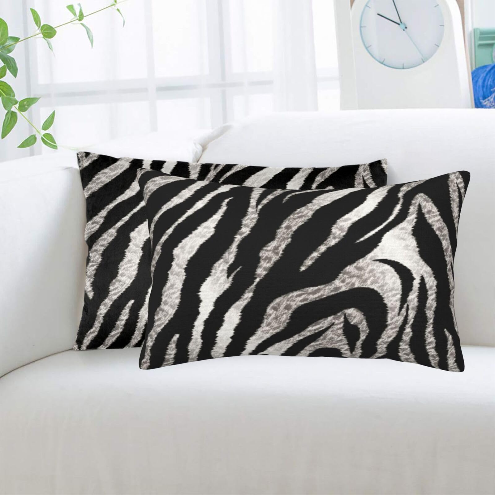 Housse de coussin zèbre grand lit et canapé taie oreiller 50x75cm
