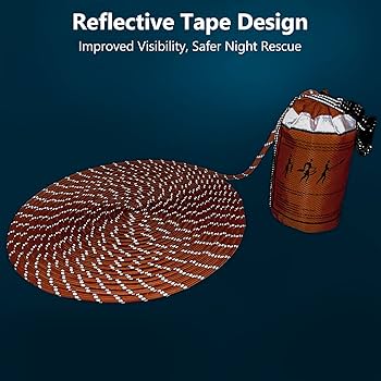 Water Rescue Throw Bag - 70Ft Reflective Rope, Essential For