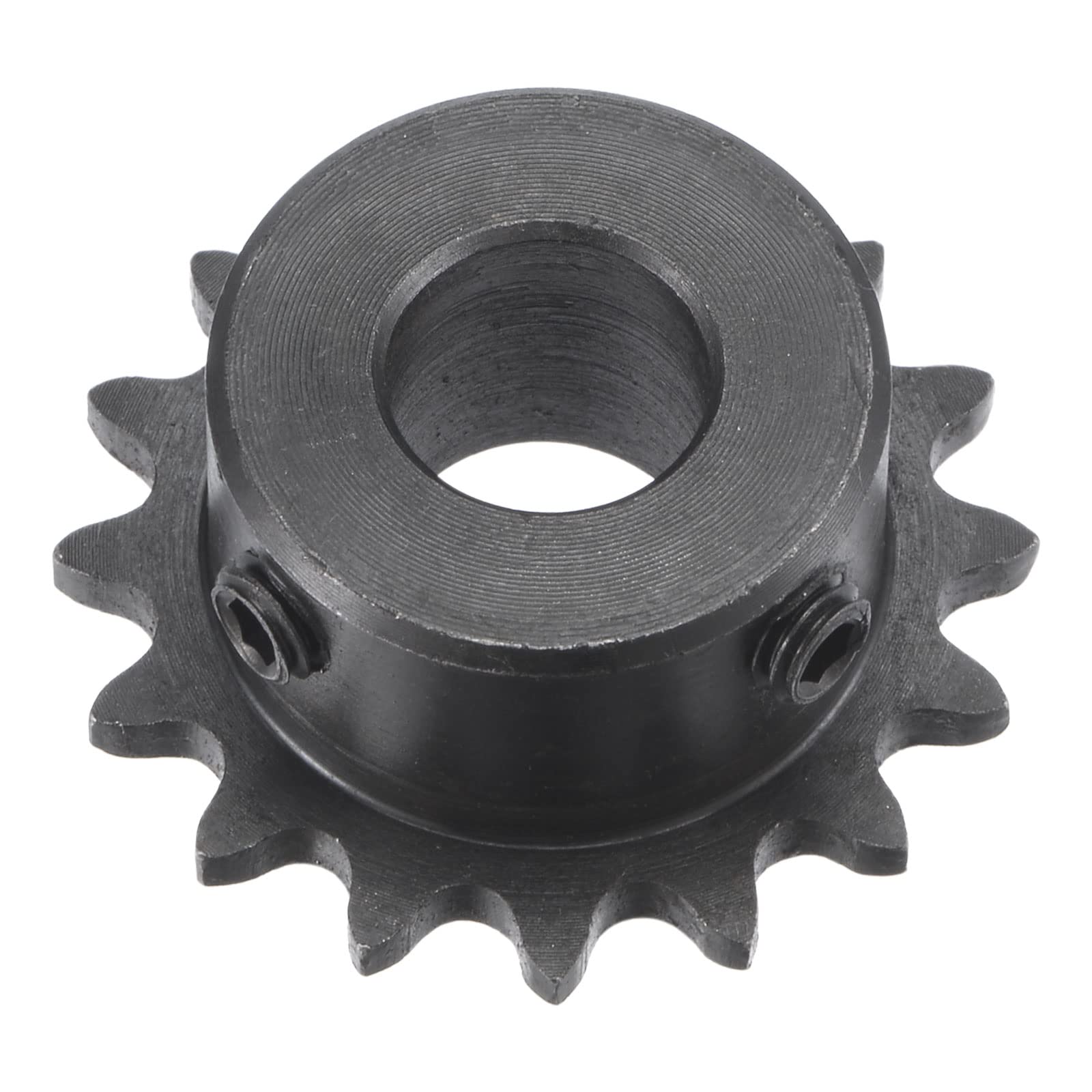 uxcell 16 Tooth Roller Sprocket B Type, #25 Chain, Single Strand 1/4" Pitch, 15mm Bore Black Oxide C45 Carbon Steel with Set Screws for ISO 04C — Amazon image 10