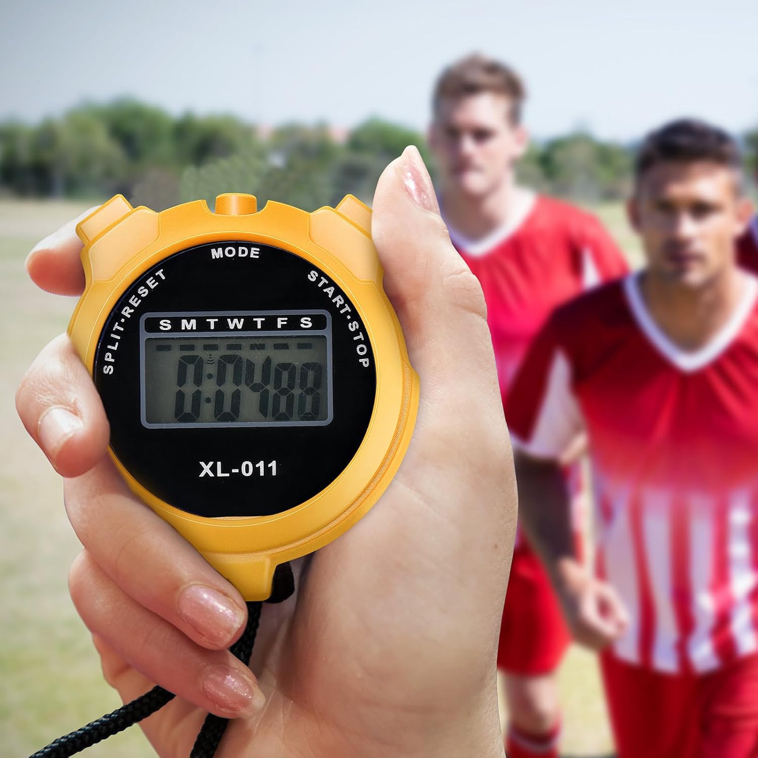 Kanayu 28 Pcs Multi Function Digital Stopwatch Timer Bulk Sports Stopwatch with Lanyard Date Time Alarm Timer for Coach Swimming Running Sports Train