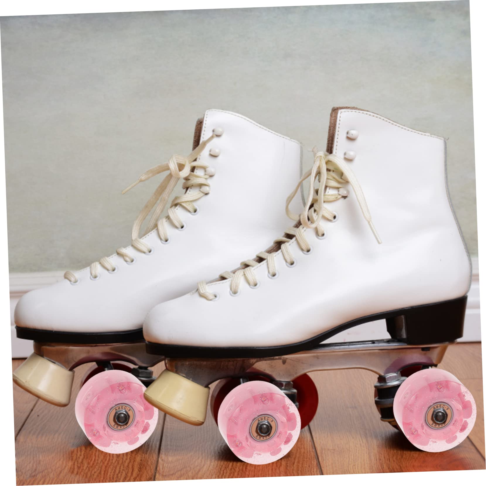 UKCOCO Ruedas De Patín Luces Led Para Patines De Dos, 70 Mm, Plástico Resistente, 8 Unidades Rodamientos Incluidos, Repuestos Para Patinaje En Exteriores y Interiores