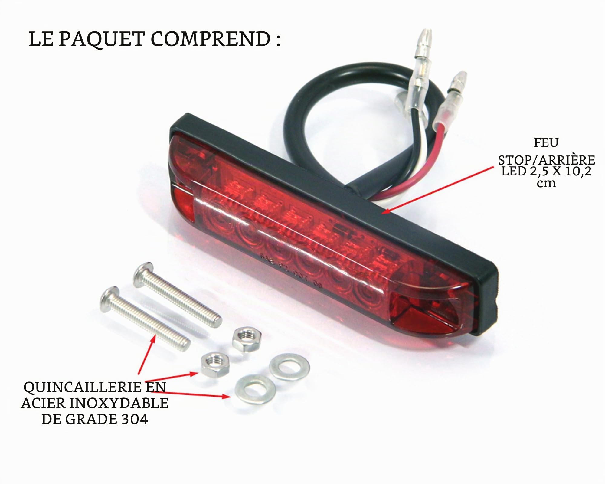 4" / 100mm Encastré Moto LED Arrêter/Feu Arrière pour Streetfighters, Cafe Racers, Rampants et Brat Motos