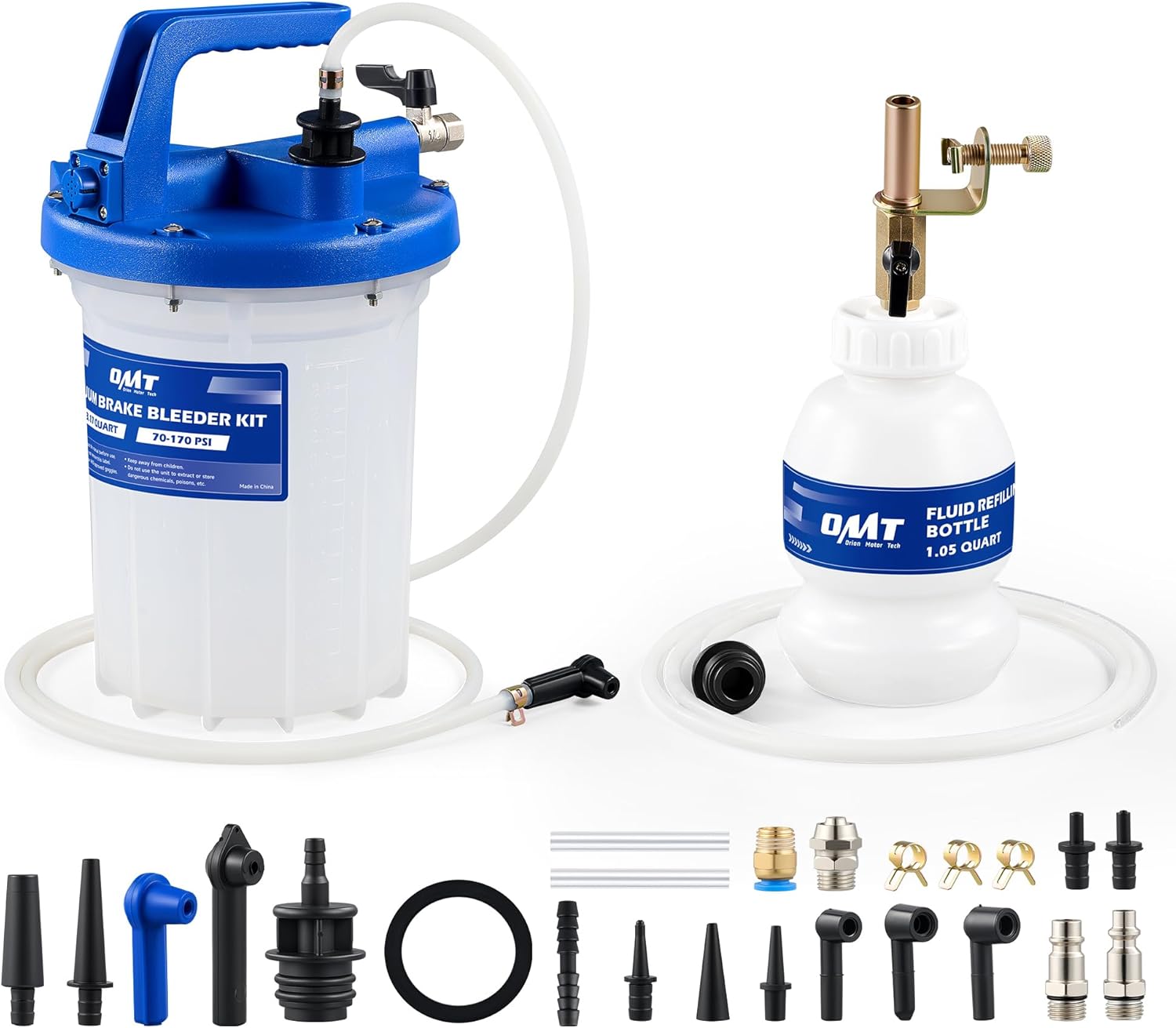 Orion Motor Tech 2 in 1 Brake Caliper Compression Tool & Brake Bleeder Kit & 3L Vacuum Brake Bleeder Kit, Bundle