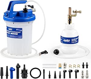Orion Motor Tech 3L Vacuum Brake Bleeder Kit, Pneumatic Brake Fluid Bleeder Kit with Brake Fluid Extractor 1L Refilling Bottle 18 Adapters, One Person Brake Bleed Fluid Pump Brake Bleeding Tool