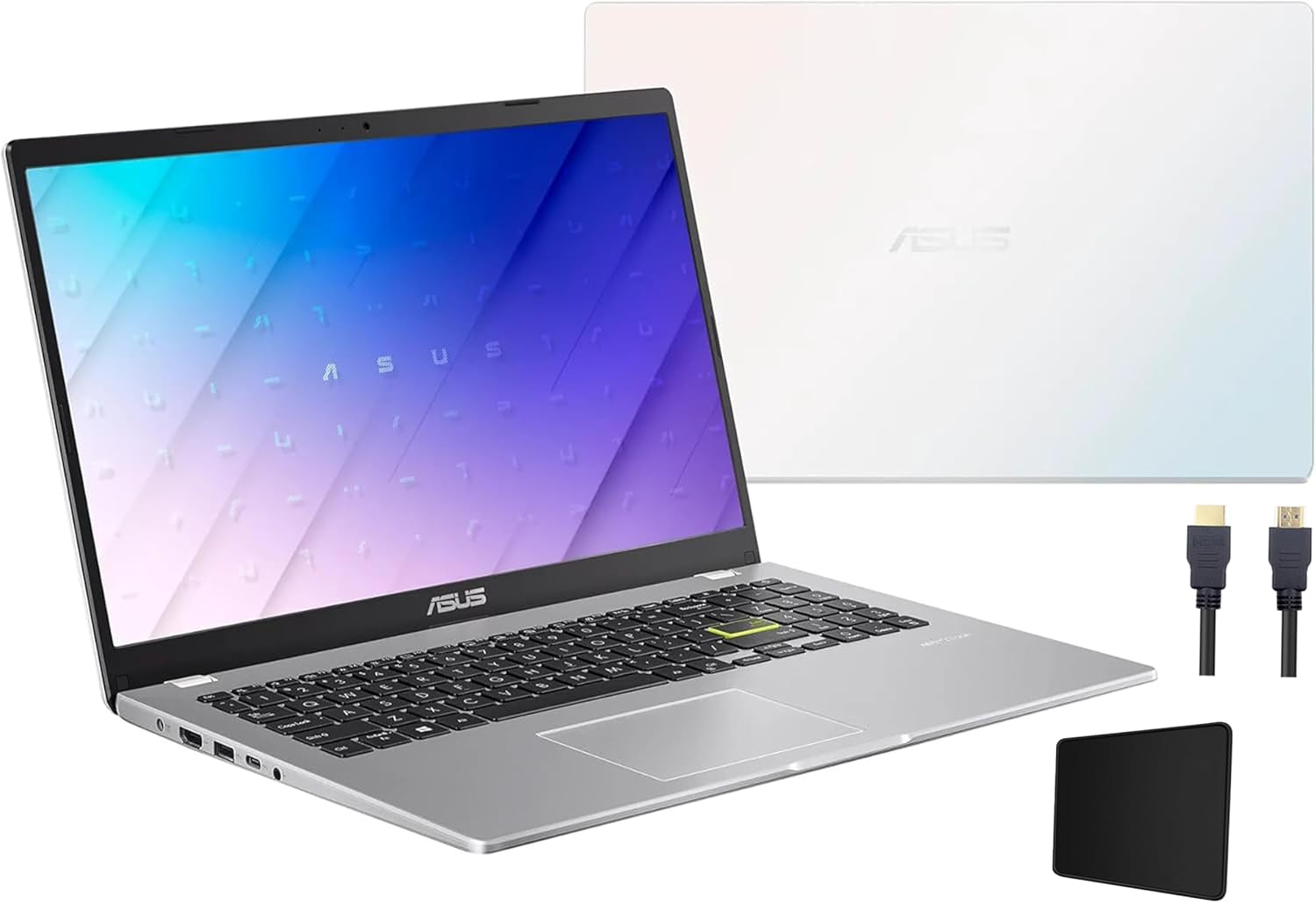 ASUS L510 15.6" FHD Student Laptop - Intel Celeron N4020 up to 2.8 GHz CPU, 4GB RAM, 128GB eMMC Storage, Intel UHD Graphics, Wi-Fi + Bluetooth, Backlit Keyboard, Windows 11 Home S Mode, White