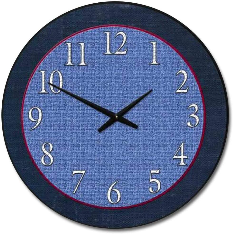 Denim Wall Clock | Ultra Quiet Quartz Mechanism | Hand Made in USA Beautiful Crisp Lasting Color | Comes in 8 Sizes | 10-Inch