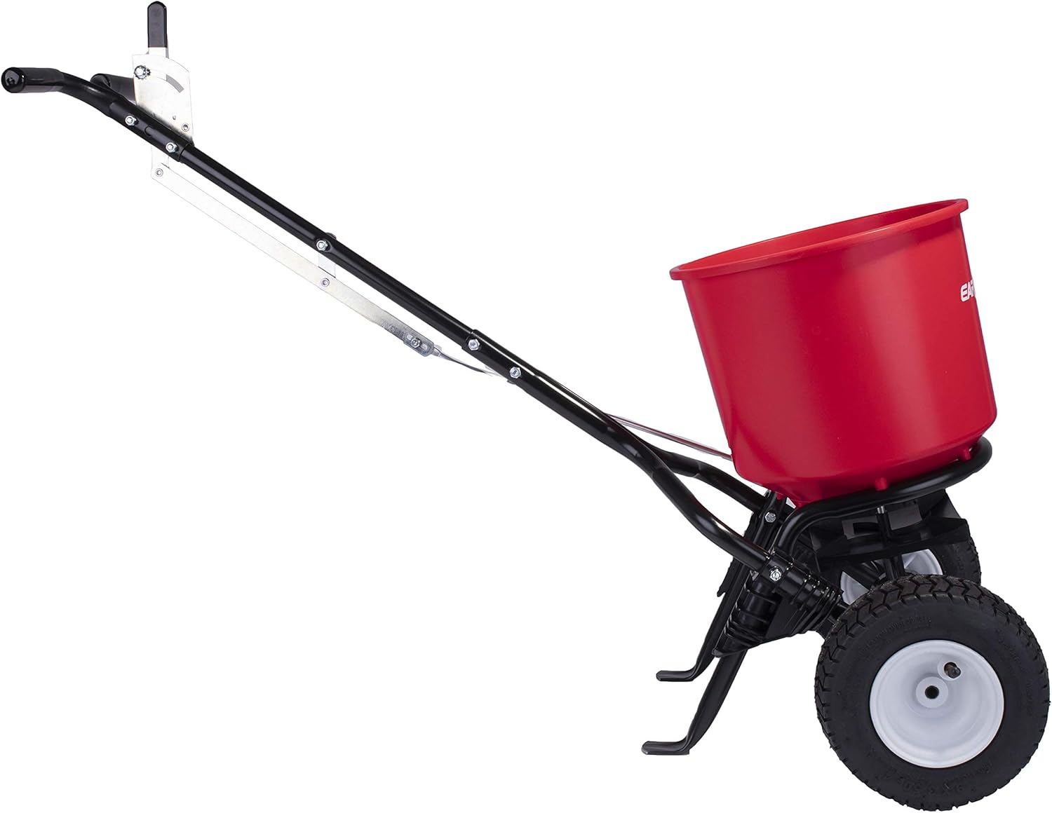EarthWay 2600A-PLUS Fertilizer Spreader, 40lb Hopper Capacity, Red, Durable, All Terrain Pneumatic Tires, Rust-Proof Polypropylene, Epoxy Coated Steel Frame