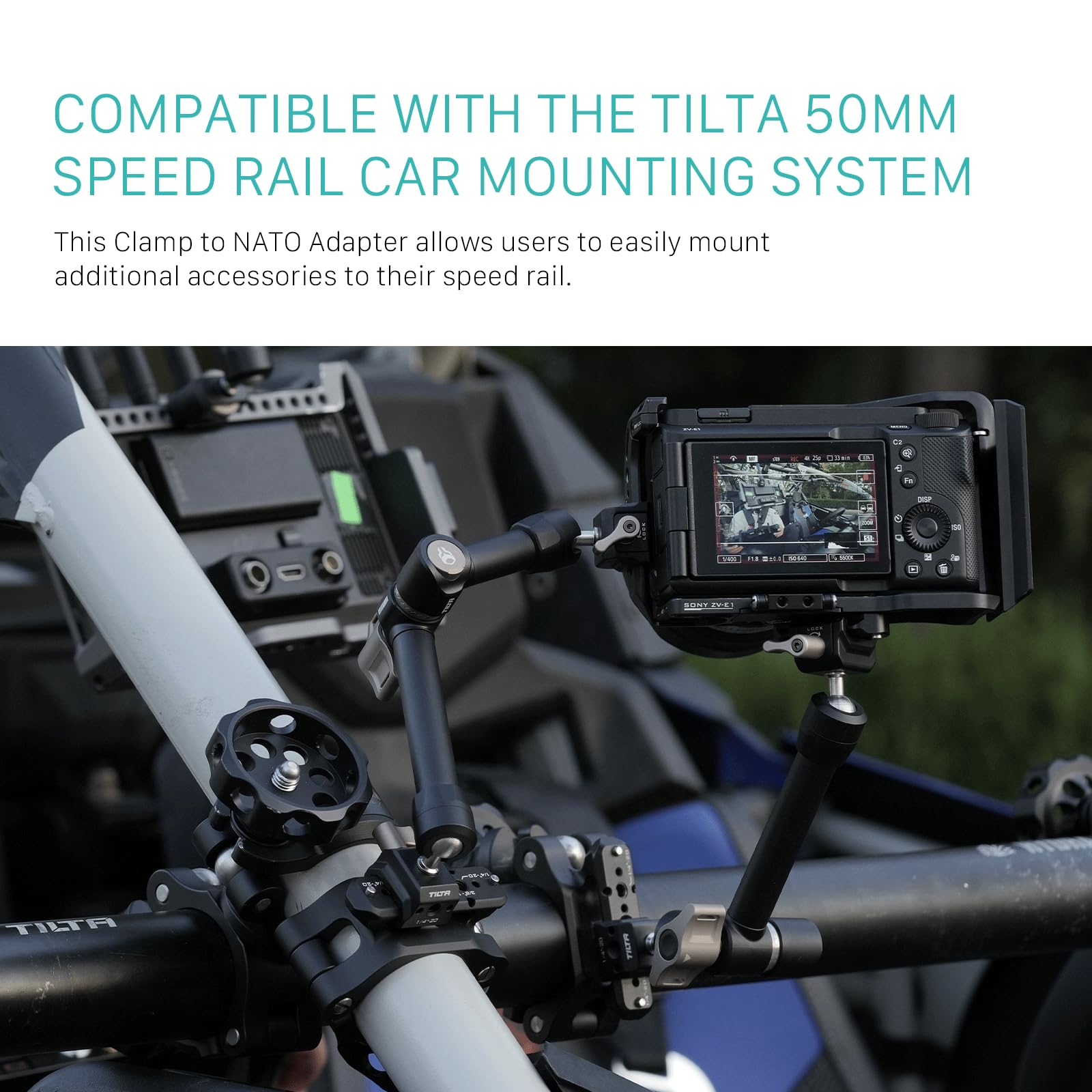 TILTA 50mm Speed Rail Clamp to NATO Adapter Compatible with the Speed Rail Car Mounting Kit, with 1/4″-20 Threads - Image 3