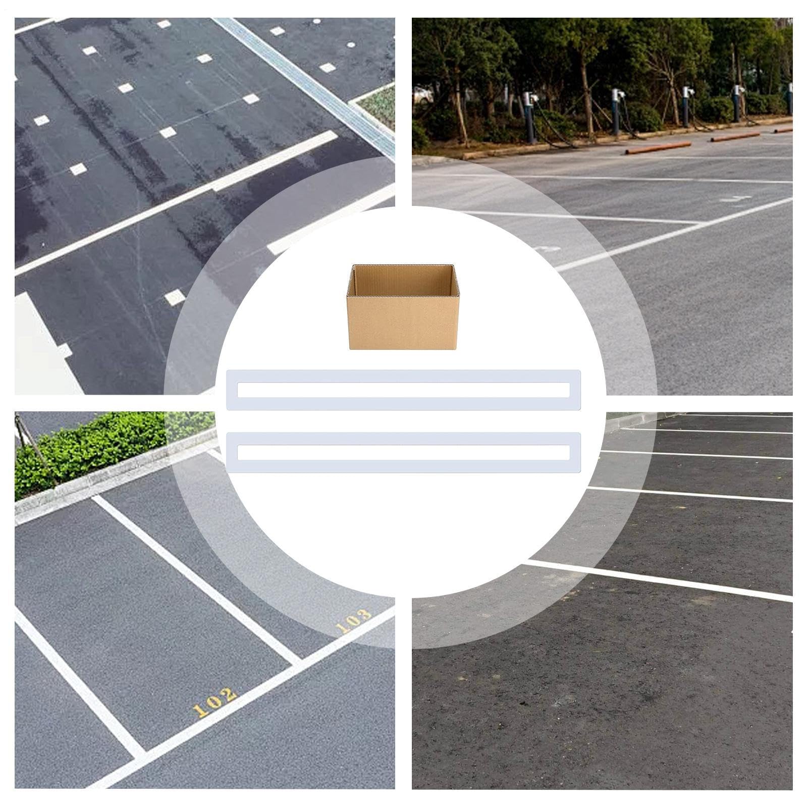 Stencil per linea di parcheggio 4 x 92 pollici – pieghevole in silicone riutilizzabile con spruzzatore per dipingere parcheggio e linee marciapiedi su asfalto, cemento e pavimentazione