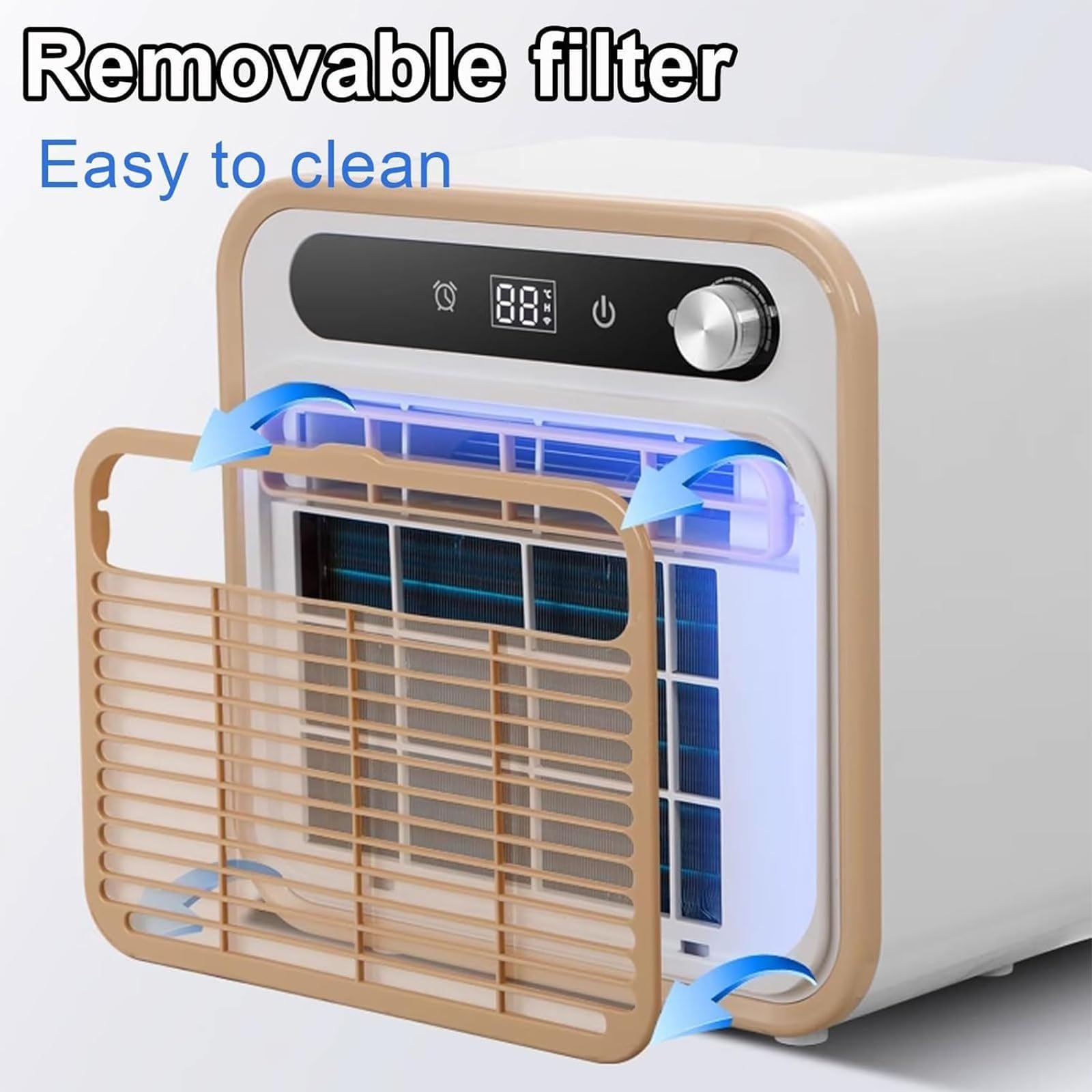 Tragbare Mini-Klimaanlage, Split-Kühlsystem, 5000 BTU, leise Kühlung, keine Fensterabdichtung erforderlich, Touch-Bedienung & Fernbedienung, Timer-Steuerung(With 2-meter connecting pipe)