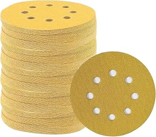 100pcs 5-Inch 8-Hole Hook and Loop Sanding Discs Random Orbital Sandpaper for Automotive and Woodworking(400 Grit)