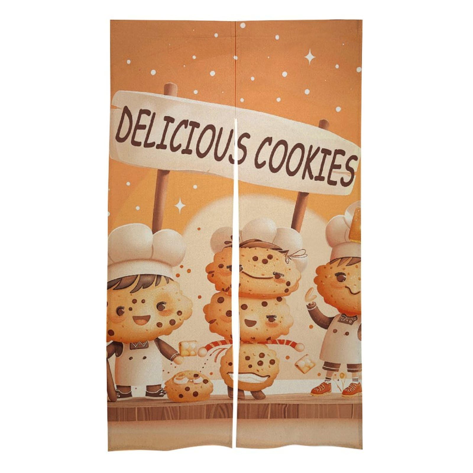 HJUQNGF Door Curtain Cartoon Cookie Character Doorway Curtains Temporary Door Cover Warm in Winter and Cool in Summer Decoration Background Banner Door Window Kit for Doorway Privacy 86x143cm