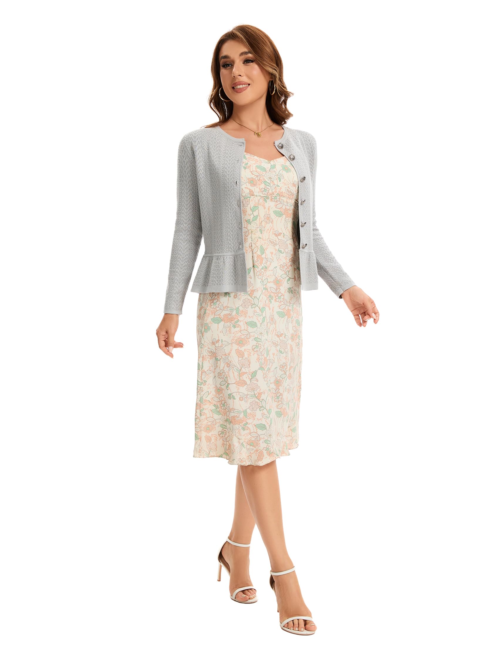 Damen Trachtenjacke Dirndl Jacke Kurze Trachten Elegante Strickjacke mit Knopfleiste Oktoberfest Outfit