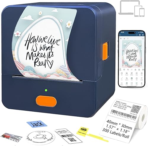 Lemketan Máquina para etiquetar, impresora térmica portátil pequeña con Bluetooth, mini impresora inalámbrica para pequeñas empresas, cinta de