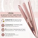 Vega Glam Glitz 2 In 1 Hair Styler, Straightener & Crimper with Keratin Infused Ceramic Coated Plates & 5 Temperature Settings for Women, Rose Gold, (VHSC-04) gallery image