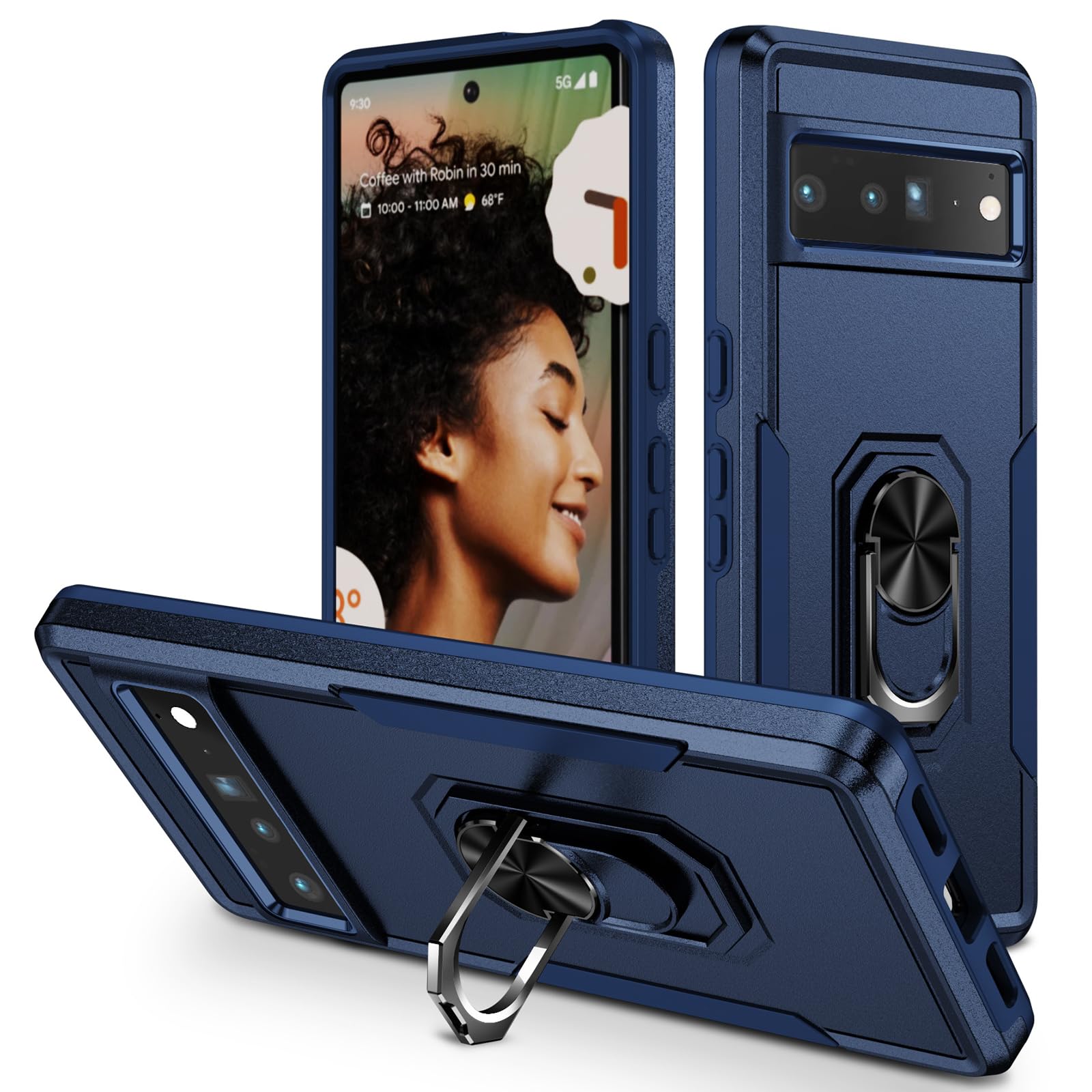 Étui antichoc Google Pixel 11 Pro XL avec béquille métal rotative