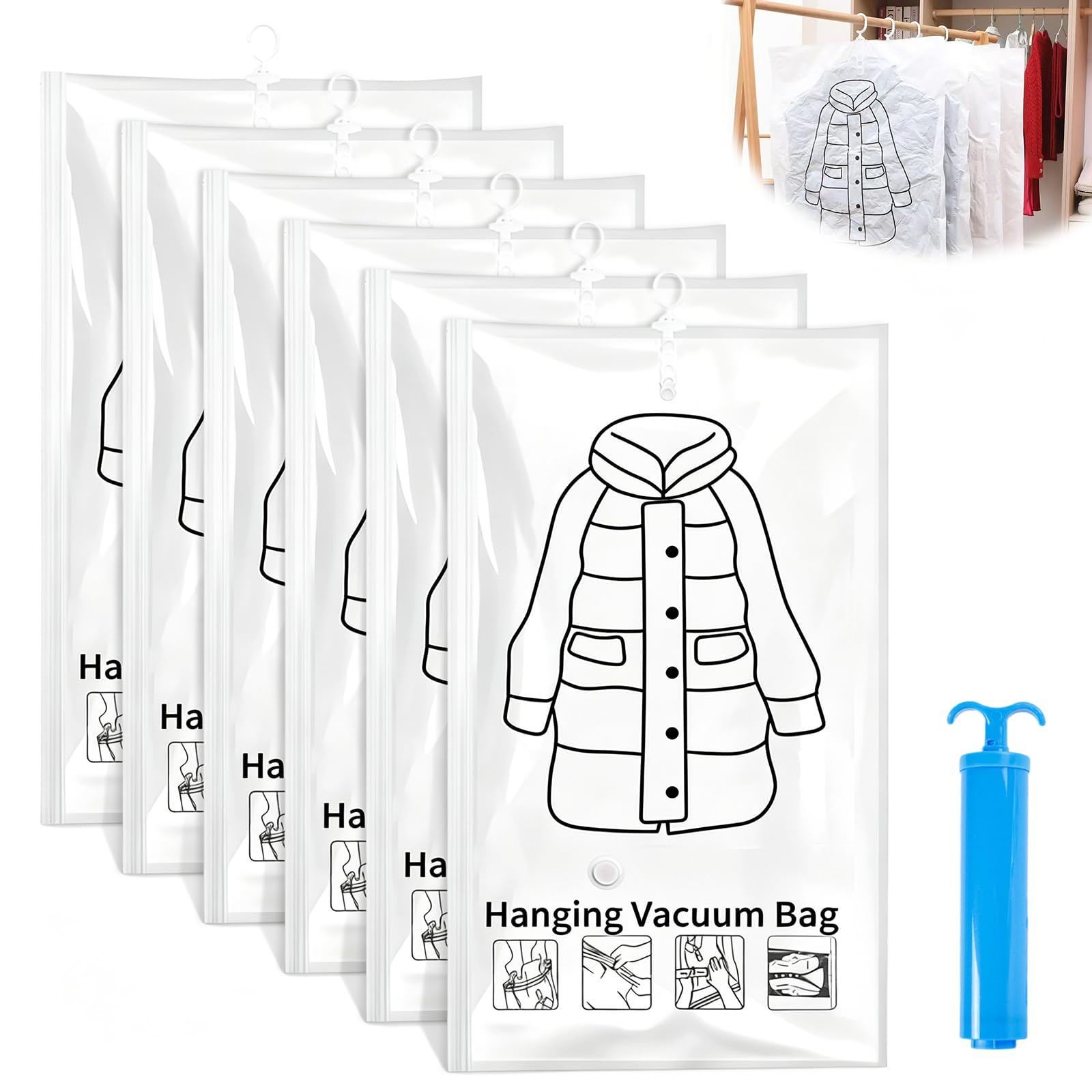 Bolsas de vacío para chaquetas y ropa de invierno ideales para organizar el cambio de armario
