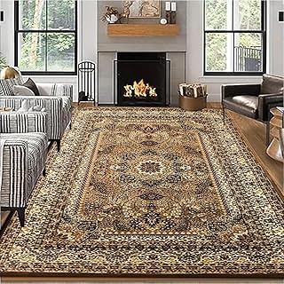 Rugs Inn Marrakesh Rug – Traditional Low Profile Vintage Design Extra Large Rug for Living Room Hallway Bedroom Dining Room Kitchen Carpet Mats (Beige - 0207, 160 x 230 cm)