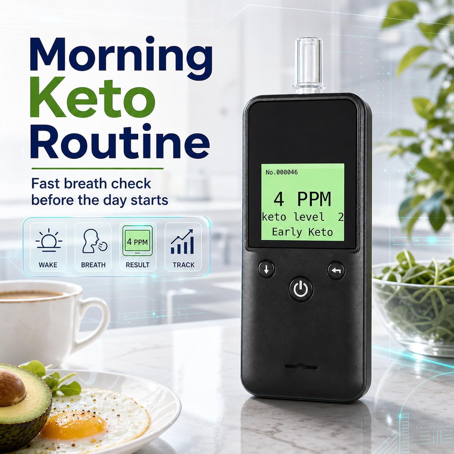 Professional Bad Breath Tester with 1500 Records Memory, Portable Oral Odor Detector with Digital Display, Mouth Odor Checker with Data Export, Odor Breath Meter for Daily Breath Freshness Tracking