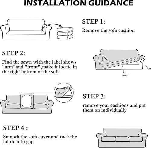Miniatura 6 de 7 fundas de terciopelo de alta elasticidad para sofá de 3 cojines, protector de muebles lavable con cordón antideslizante en la parte inferior, tela