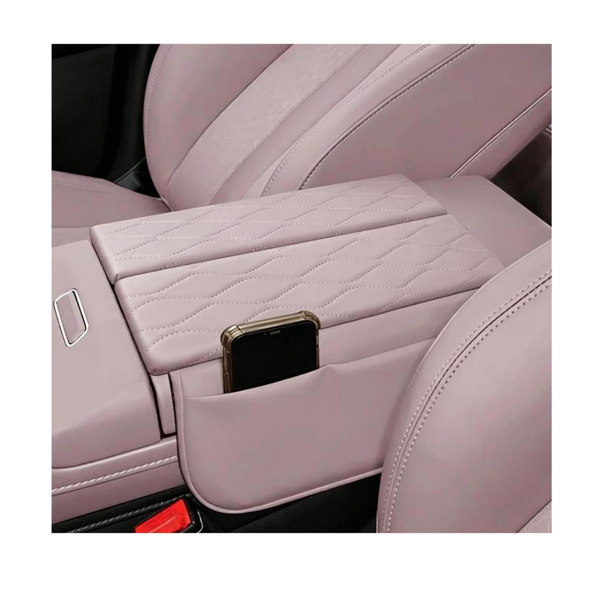 Cuscino Bracciolo Auto Per GAC Per Aion UT 2025-2026 Box Bracciolo Auto Cuscino Antipolvere Anti Sporco Sacchetto Immagazzinaggio Della Copertura(Pink)