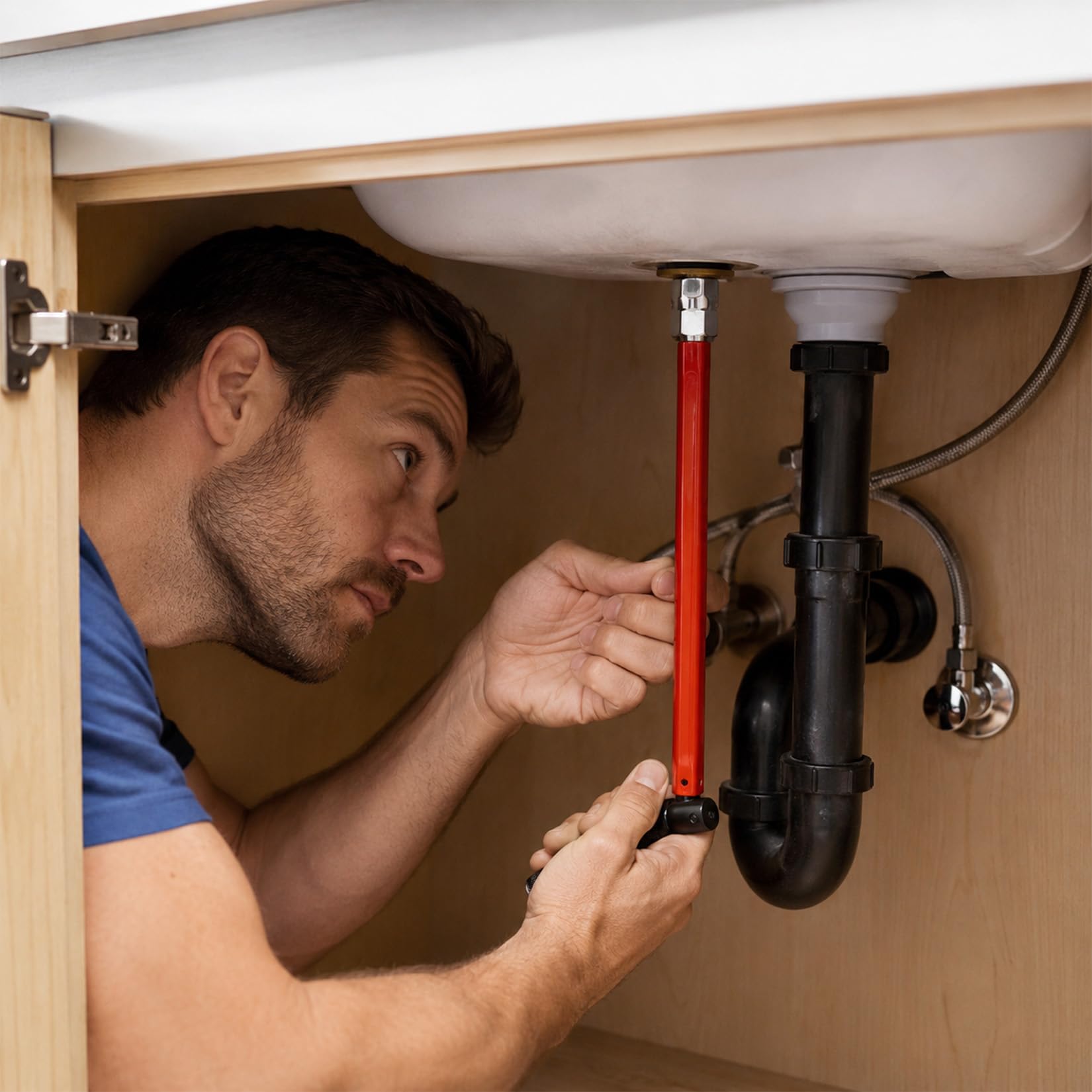 Idota Standhahnmutterschlüssel Set, 8-17mm Standhahnschlüssel Stahl Armaturenschlüssel Universal Wasserhahn Montagewerkzeug, Mutternschlüssel Universalwerkzeug Sanitärinstallationen