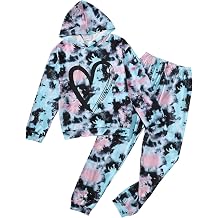 Girls Clothes Tie Dye Hoodie Long Sleeve Sweatshirt Girls Fall Winter Causal Pant Outfits Set