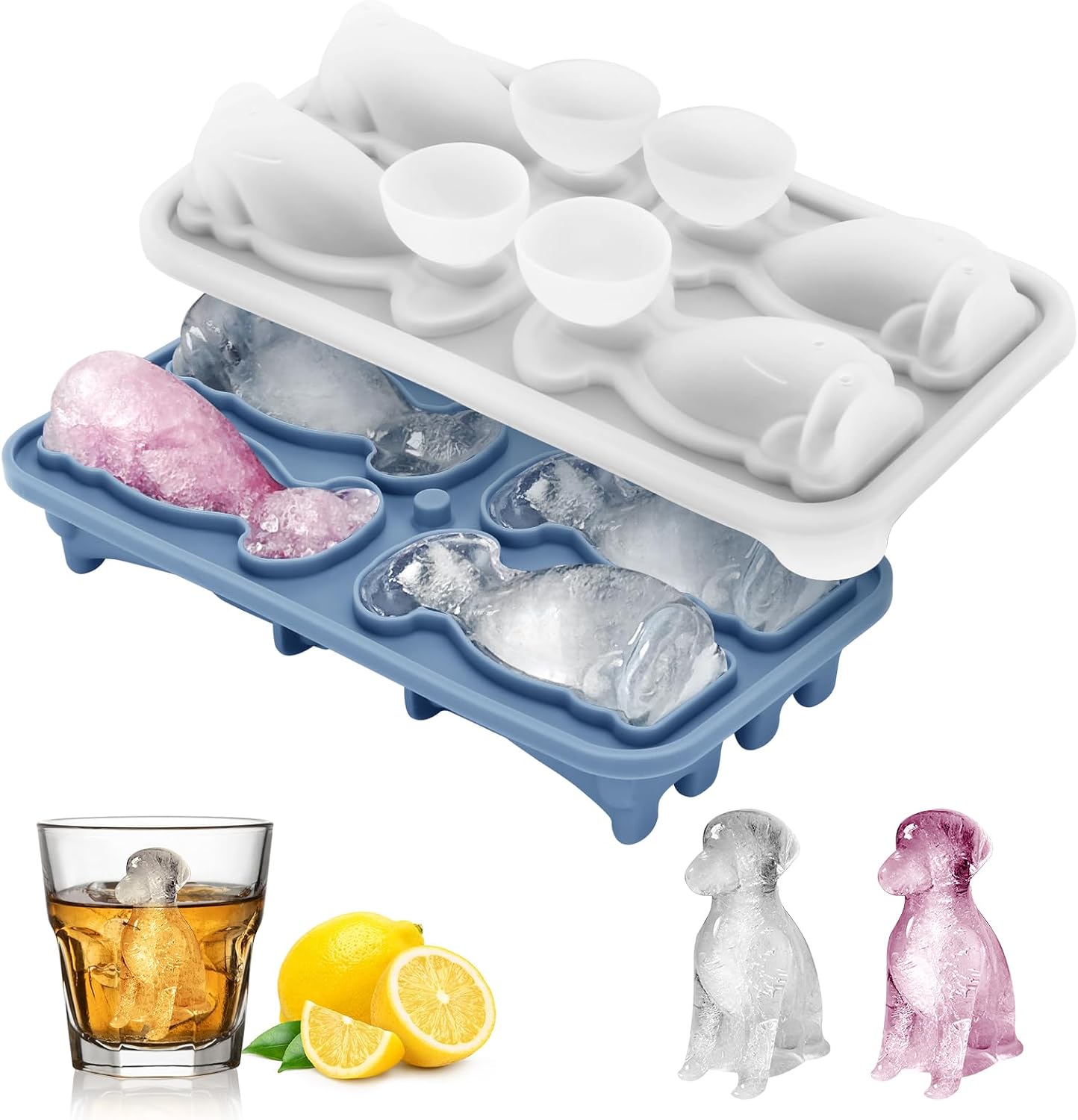Molde de silicona para cubitos de hielo Golden Retriever miniatura 1