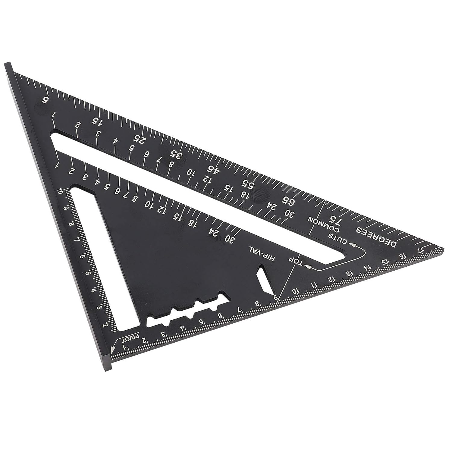 Triangle Angle Protractor Aluminum Alloy Black Oxidation Roofing Layout Guide Measuring Tool for Builders DIY Lovers Hobbyists Artists 7 Inch Metric 26 x 18.6 x 18.5cm (Metric 16CM)