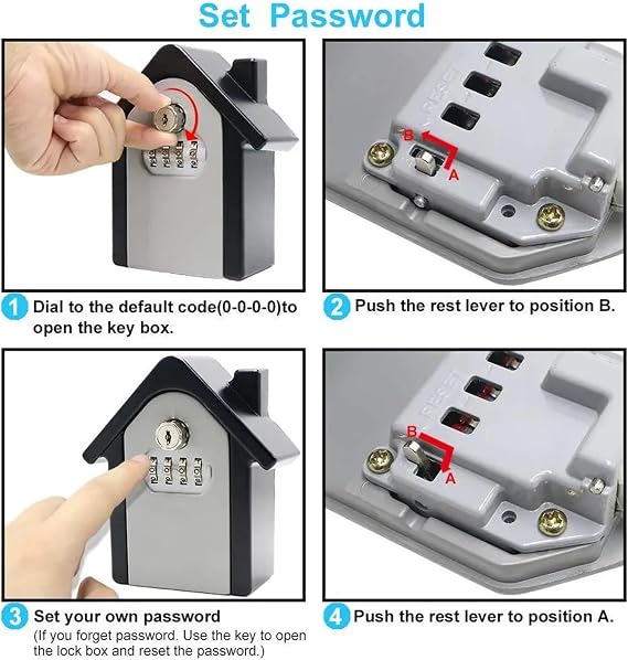 Key Safe Storage Organizer Box With code Combination Lock Security Secret Stash 4-Digital Safety Locker Safes For Home Cabinet For Home