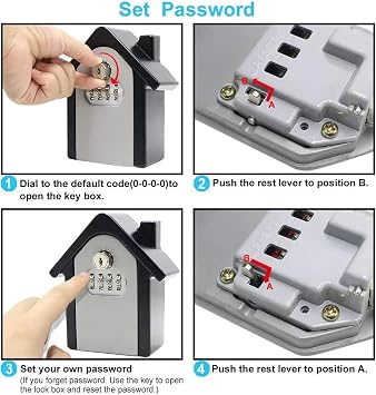 Key Safe Storage Organizer Box With code Combination Lock Security Secret Stash 4-Digital Safety Locker Safes For Home Cabinet For Home
