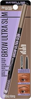 Express Brow Ultra Slim Eyebrow Makeup, Brow Pencil with Precision Tip and Spoolie for Defined Eyebrows, Ash Brown (Packaging May Vary)