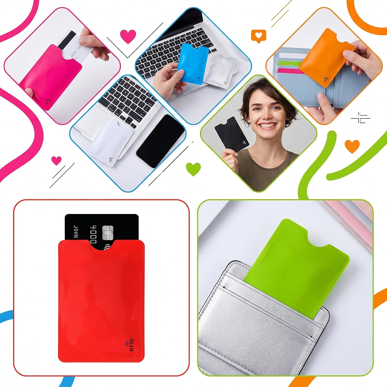 40Pcs Travel RFID Blocking Sleeves, RFID Blocking Sleeves