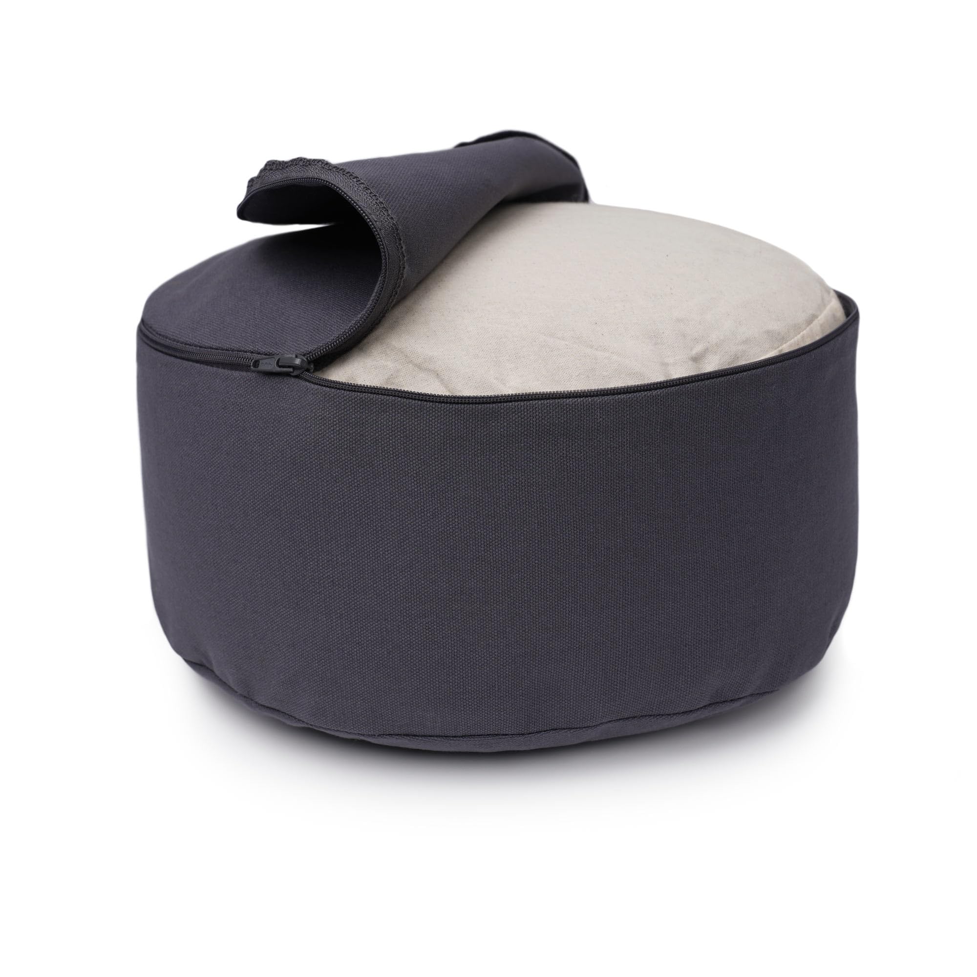 Yogabox Meditationskissen Basic, Abnehmbarer Bezug aus 100% Baumwolle, Höhe 13-18 cm, Praktische Trageschlaufe, Basic Collection