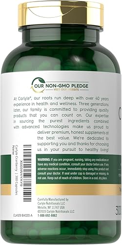 Miniatura 3 de Carlyle Pastillas de arándano 5000 mg  300 cápsulas  con vitamina C  Sin OMG, sin gluten