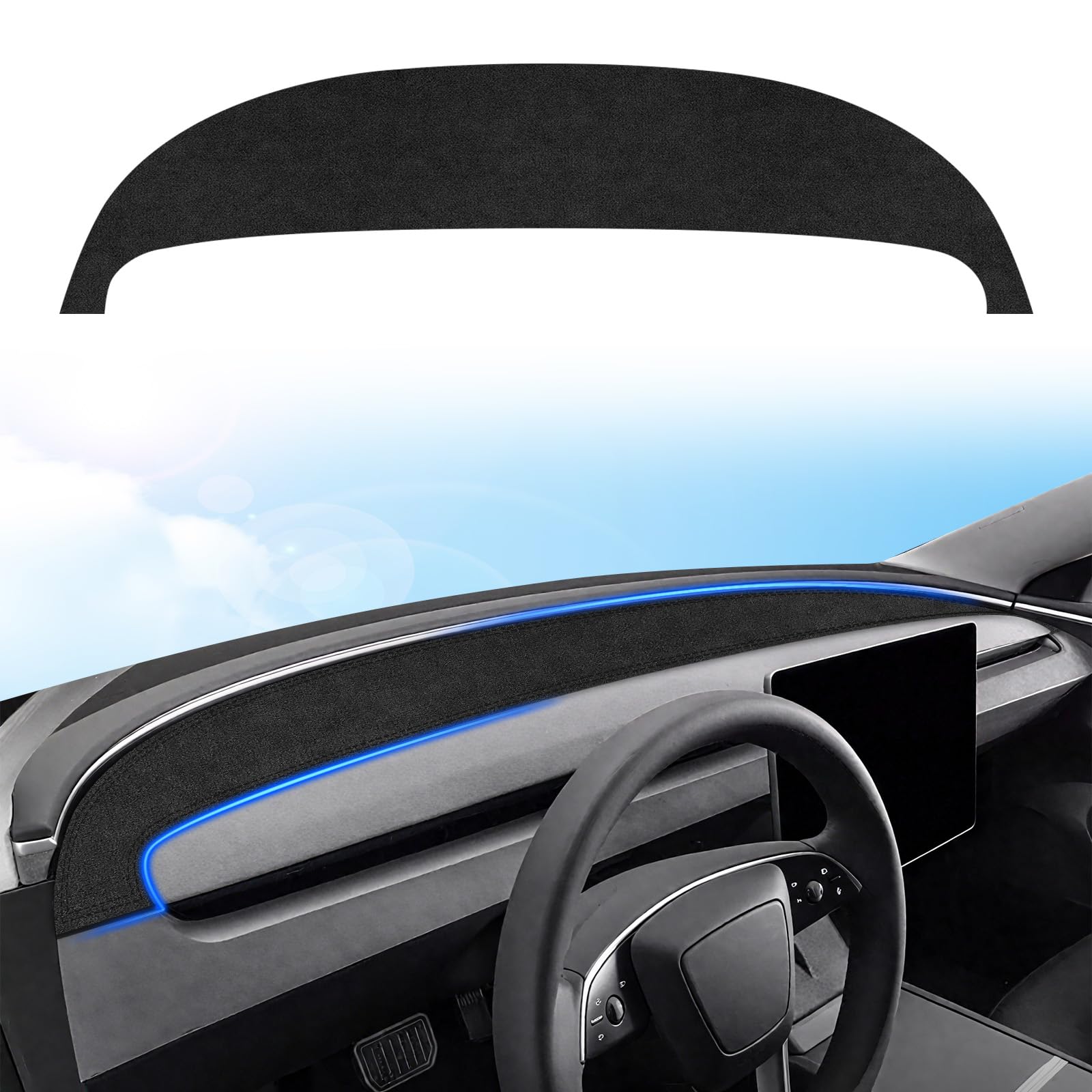 MASHA Dashboard Cover for Tesla Model 3/Y, Flannel Dashboard Pad Dash Mat Compatible with Tesla Model Y Model 3 2017-2021 2022 2023 Dashboard Decorative Interior Auto Accessories — Amazon image 7