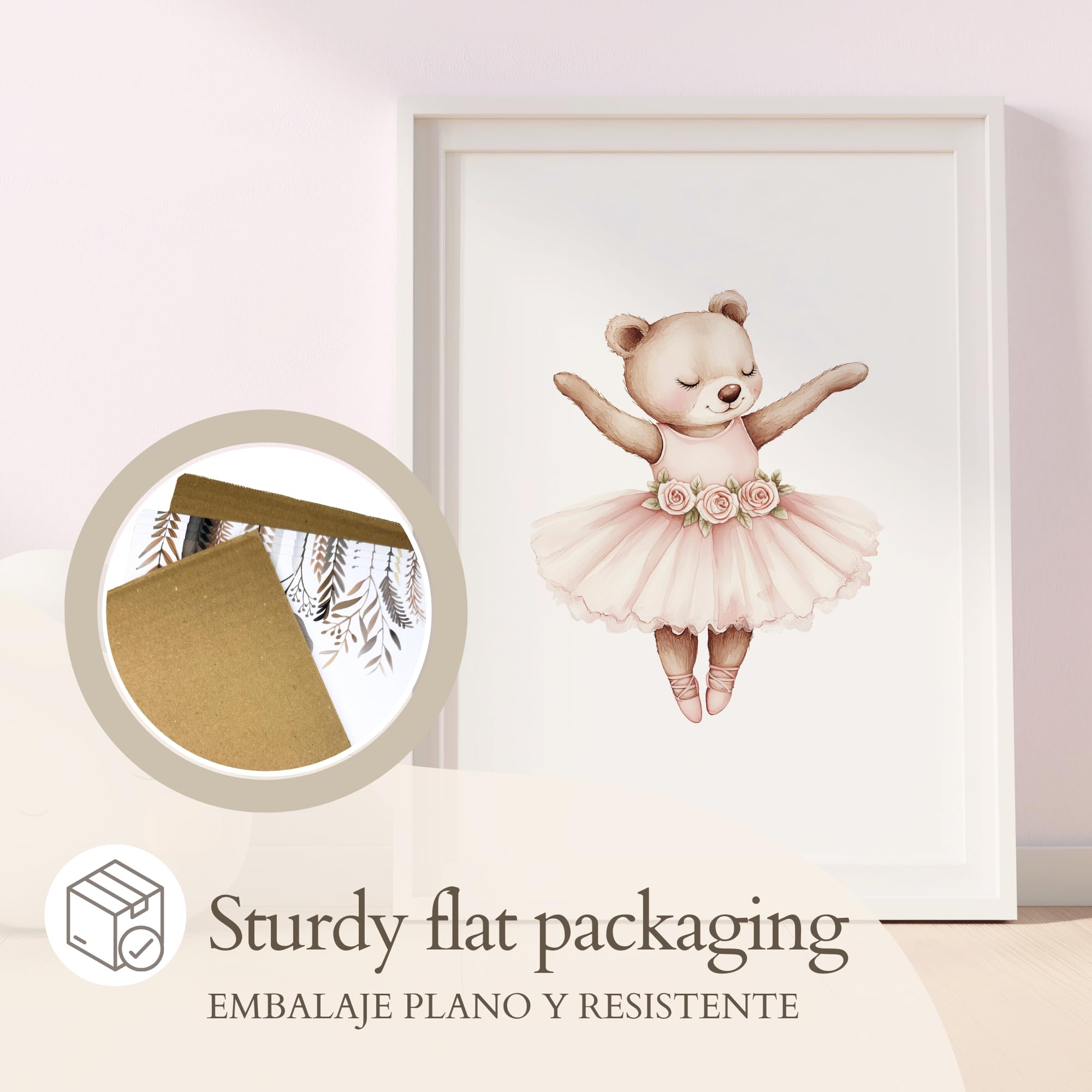 ayurvana Set de 6 Láminas Infantiles de Ballet – Cuadros de Bailarinas en Acuarela con Lazos y Tul – Decoración Completa Habitación Niña y Bebé Estilo Coquette – Regalo Nacimiento – A4 SIN MARCO Rosa