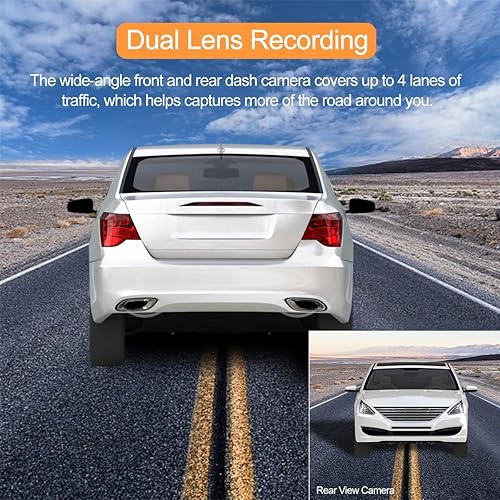 Miniatura 7 de ORSKEY Cámara de salpicadero para automóviles delantera y trasera con tarjeta SD 1080P Full HD en cámara de automóvil de doble lente cámara de