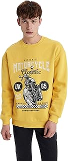 سويت شيرت محبوك بقصة مريحة ورقبة دائرية ضيقة وhكمام طويلة للرجال من ديفاكتو، B4945AX