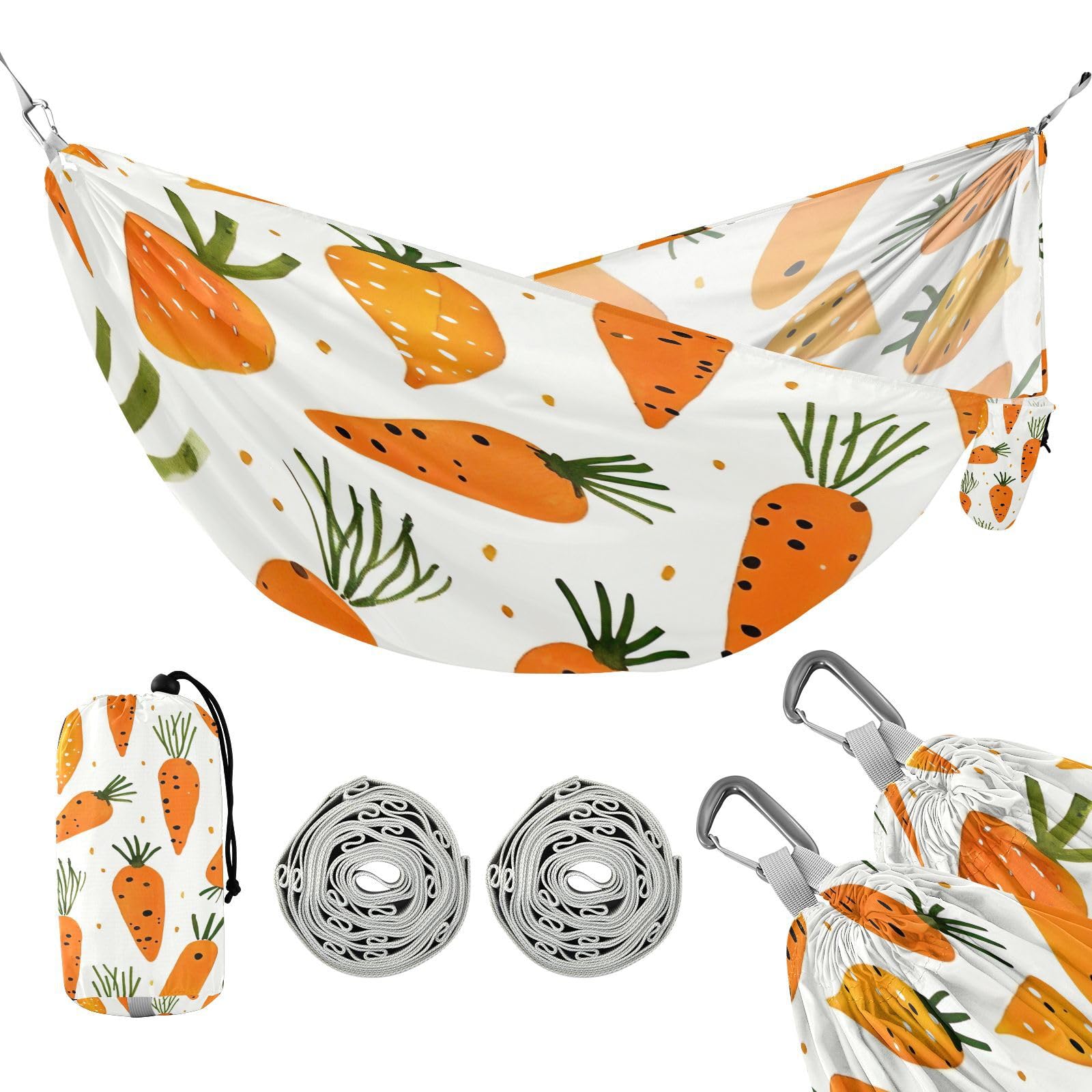 ATTX Beautiful Cartoon Corgi Camping Hammock - Lightweight & Portable Hammocks, Heavy Duty 330lbs Capacity for Indoor, Hiking, Backpacking, Travel, Backyard, Beach#415