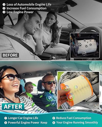 Miniatura 6 de Cartist 13367308 Filtro de aire de repuesto para motor compatible con Chevrolet Cruze 2019-16, Cruze NG 2016, Cadillac ATS 2018-16 Filtros de aire