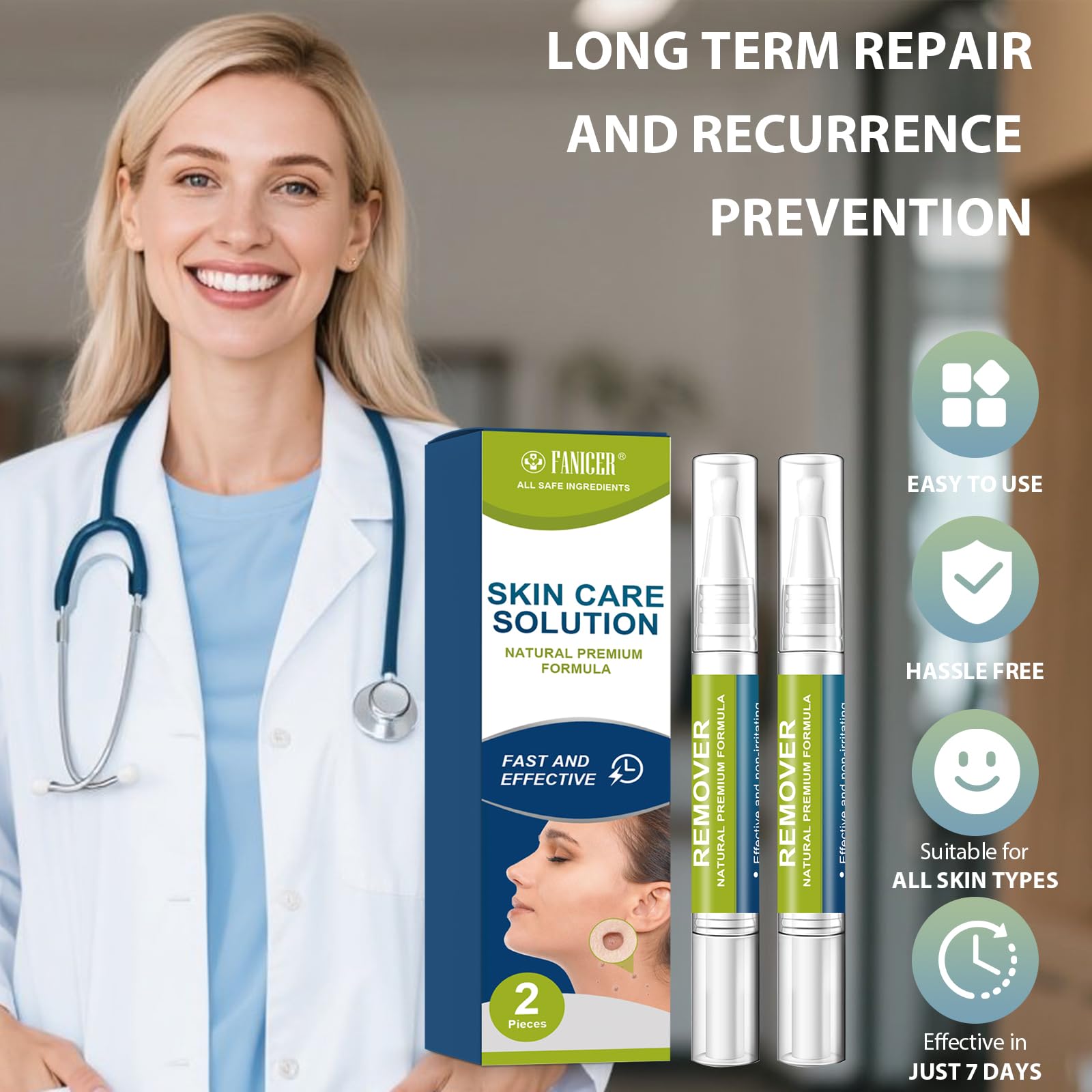 2 * 5ml Lápiz de verrugas, Solución para el cuidado de la piel, adecuada para manos y pies