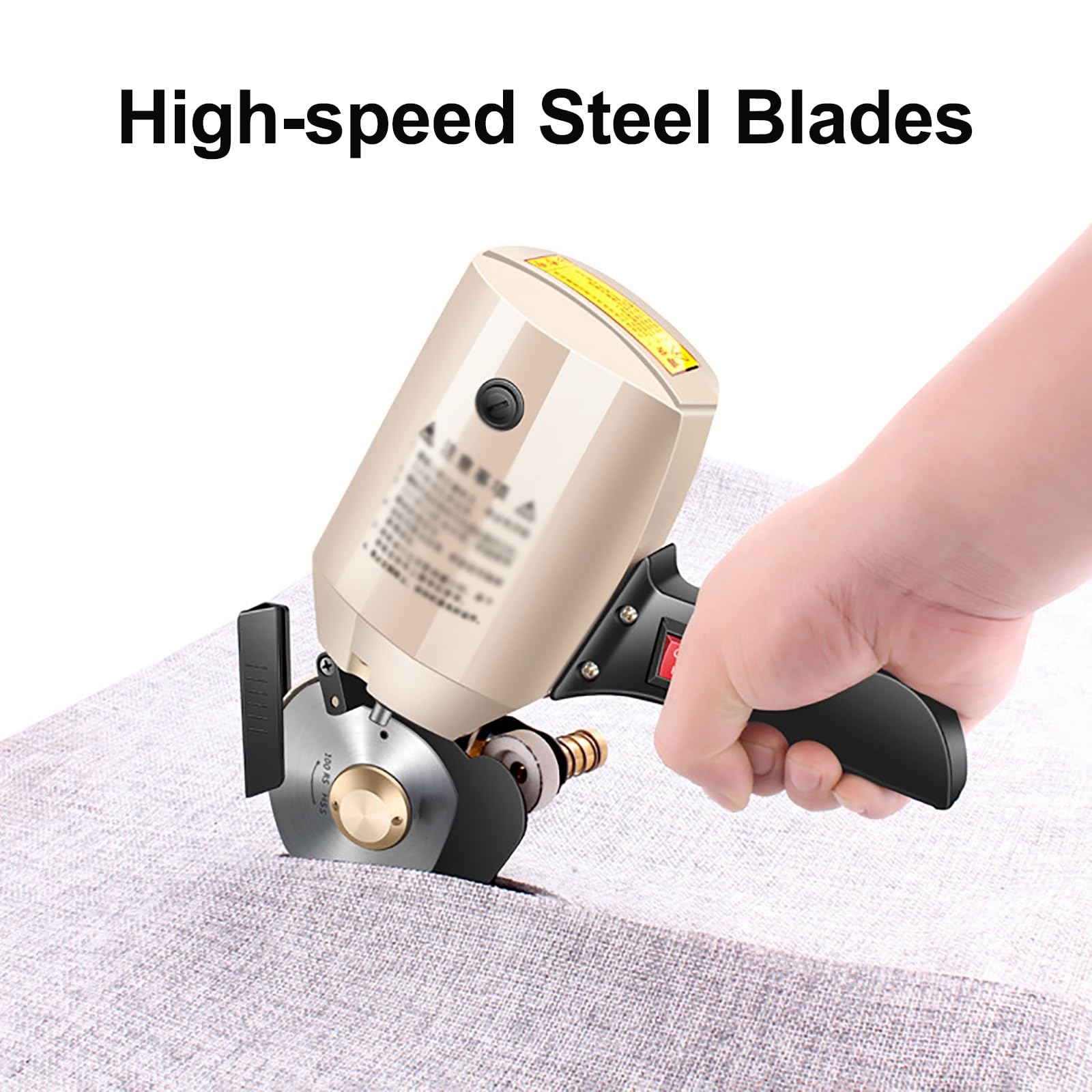 Cortadora Rotativa Eléctrica 110V con Afilado Automático y Protector, Tijeras Eléctricas para Cuero, Alfombra y Corte Multicapa