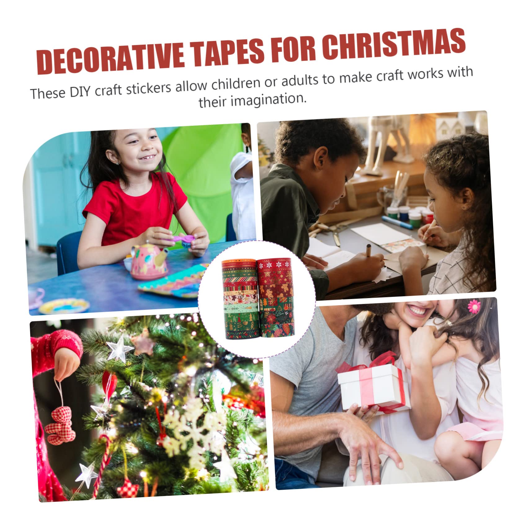 NUOBESTY 105rollen Weihnachts-washi-tape Dünne Dekorative Klebebänder Mit Goldenen Akzenten Für Scrapbooking Handarbeiten Planer Und Geschenksverpackungen Für Festliche Bastelprojekte