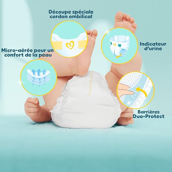 Pampers Premium Protection Taille 0, 22 Couches, 3kg, Double Protection Pour La Peau Et Contre Les Fuites - 3